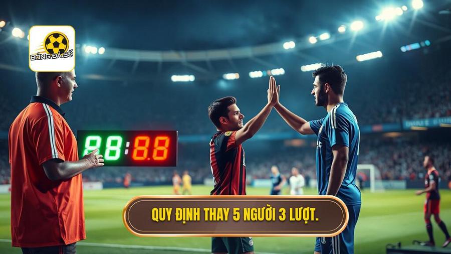 Quy định thay 5 người 3 lượt.