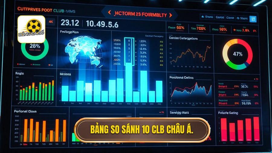 Bảng so sánh các chỉ số của Top 10 CLB nổi tiếng nhất châu Á